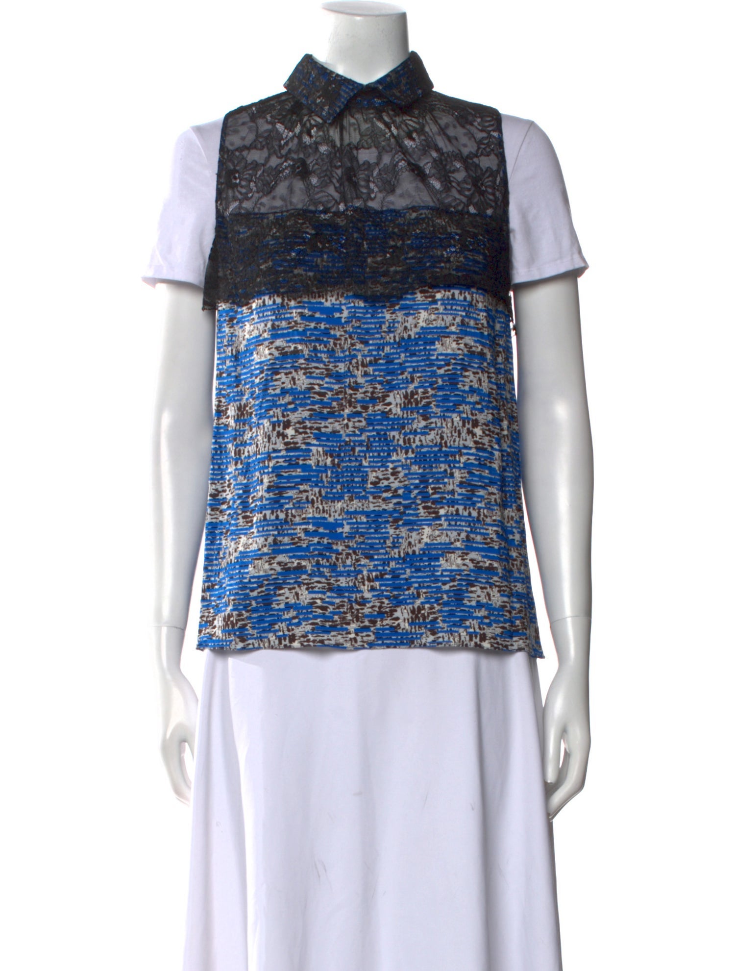 Peter Som Printed Short Sleeve Blouse