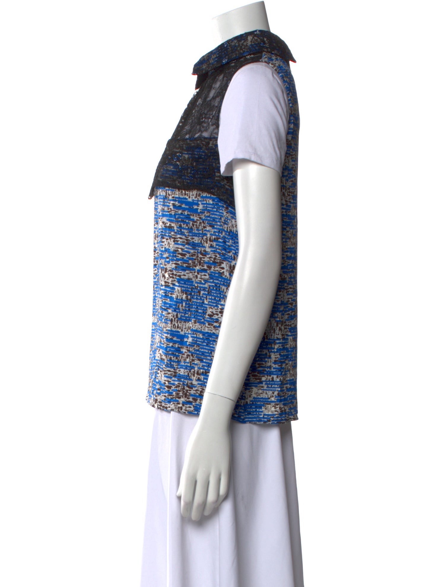 Peter Som Printed Short Sleeve Blouse