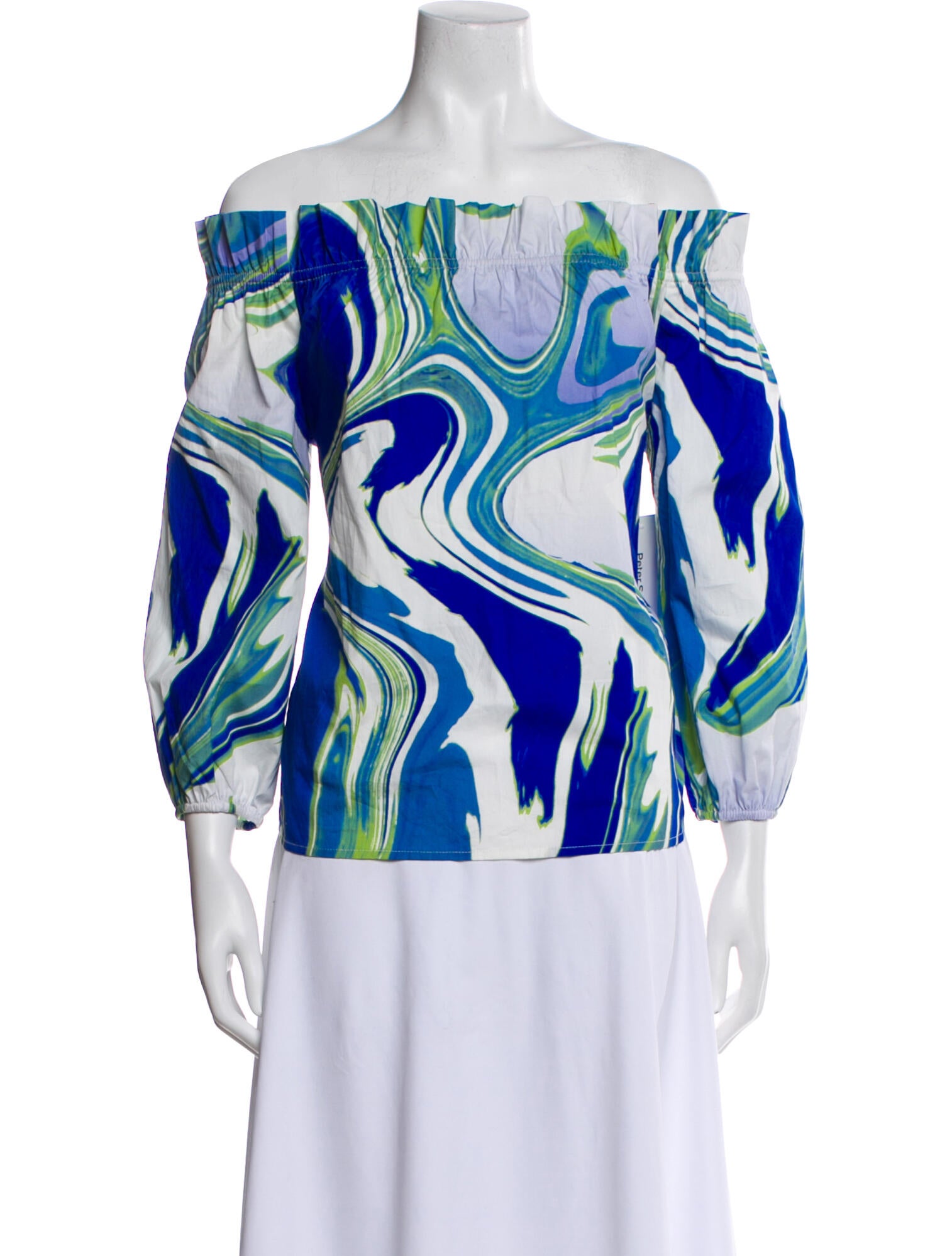 Peter Som Printed Off-The-Shoulder Blouse w/ Tags