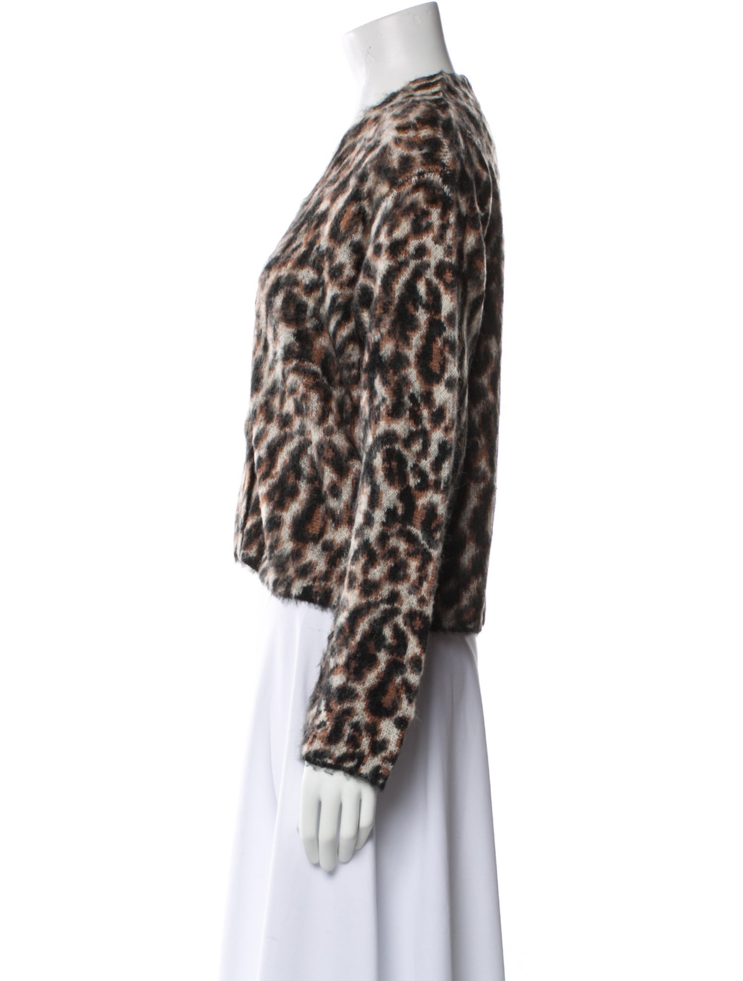 Peter Som Animal Print V-Neck Sweater
