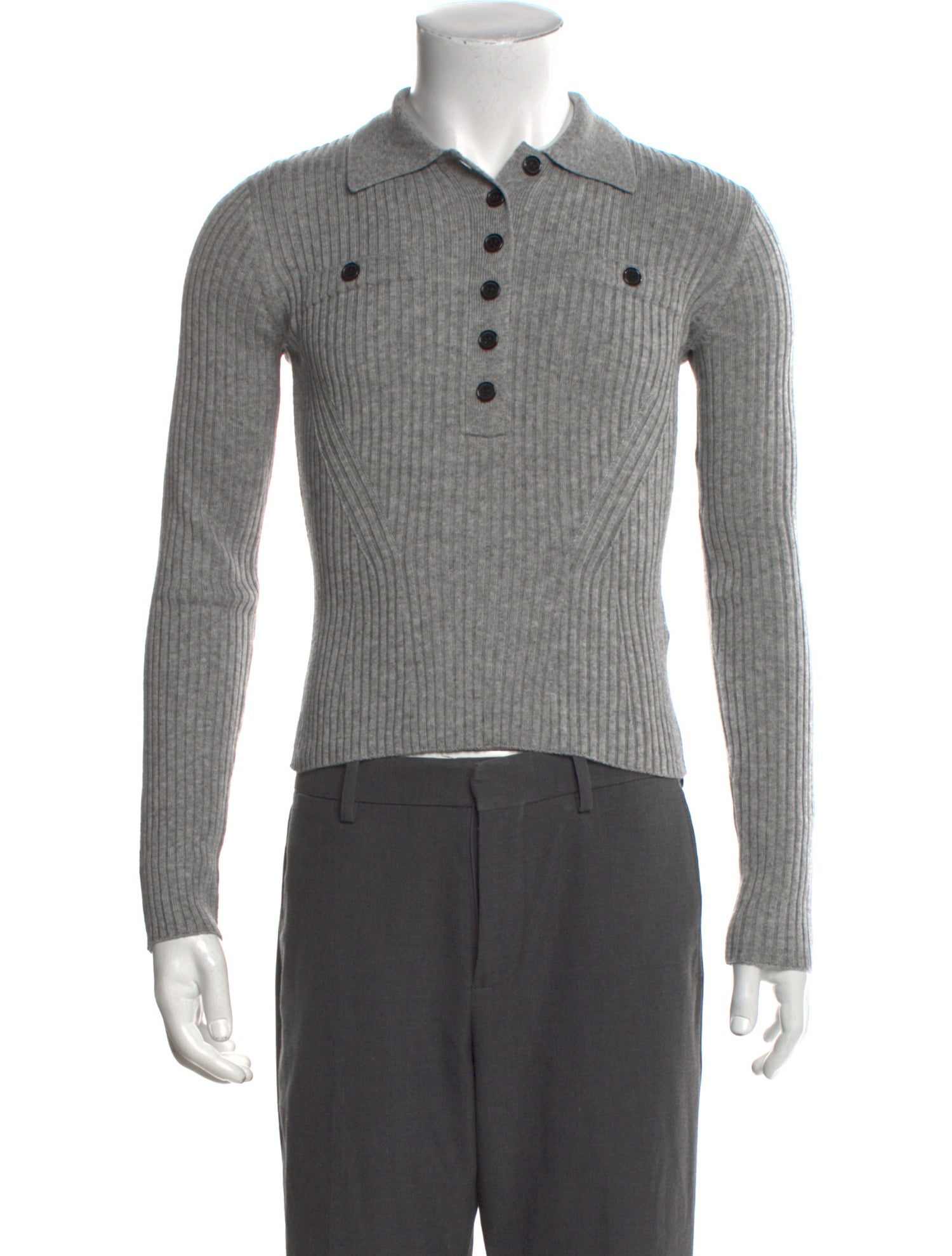 Peter Som Mock Neck Long Sleeve Polo Sweater