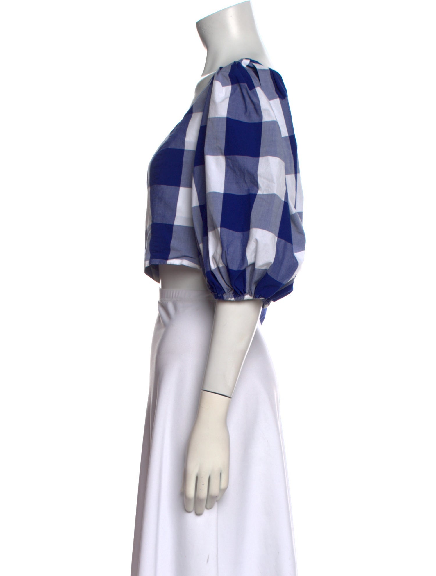 Peter Som Plaid Print Square Neckline Crop Top