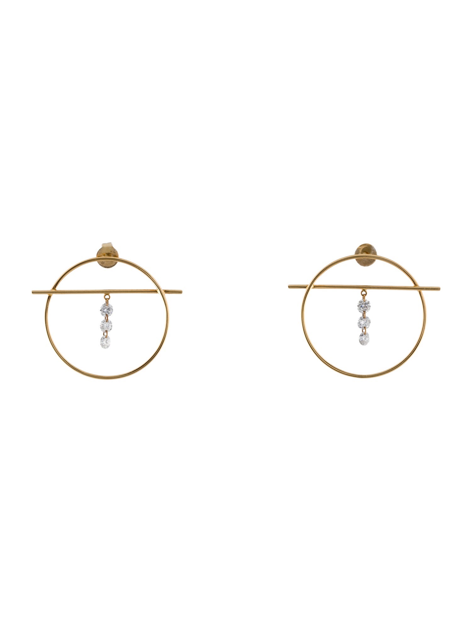 Persée 18K Diamond Hoop Drop Earrings