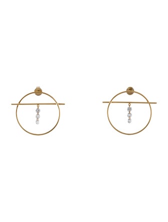 Persée 18K Diamond Hoop Drop Earrings