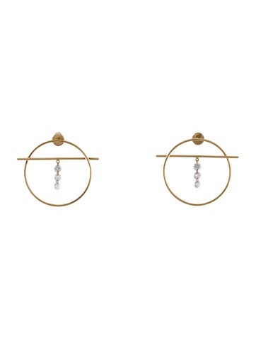 Persée Drop 18K Diamond Hoop Earrings