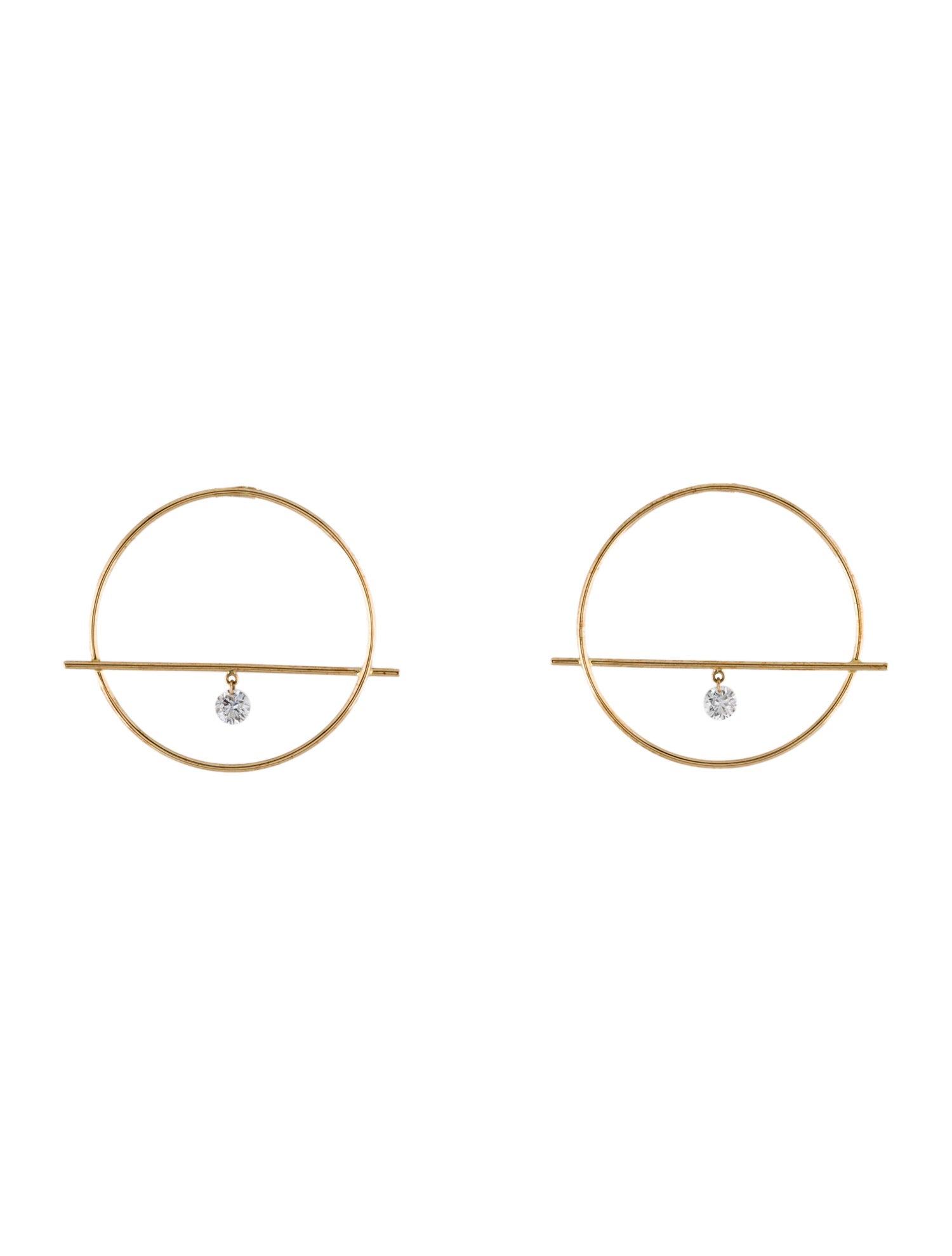 Persée 18K Diamond Fibule Circle Drop Earrings