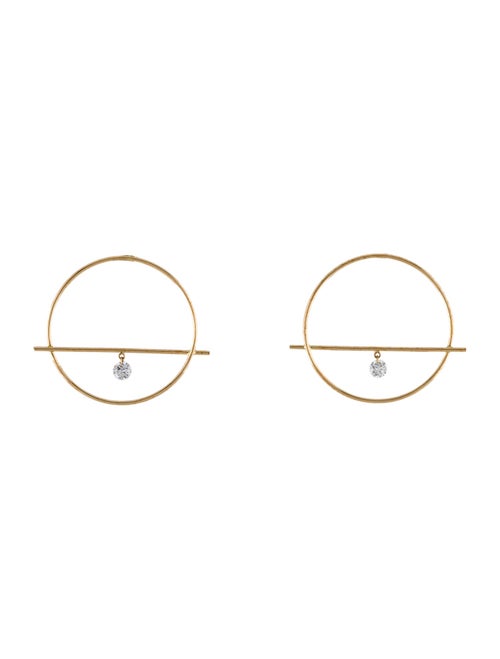 Persée 18K Diamond Fibule Circle Drop Earrings