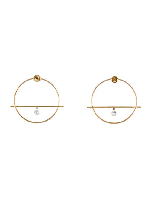 Persée 18K Diamond Fibule Circle Drop Earrings
