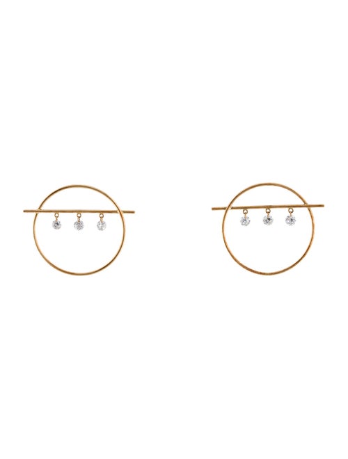 Persée 18K Diamond 'Fibula' Hoop Drop Earrings