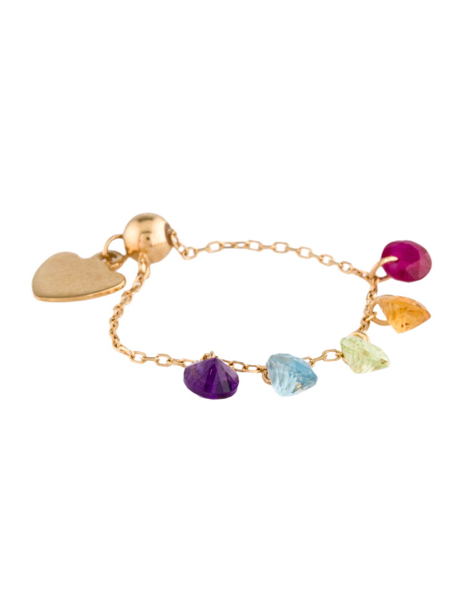 Persée 18K Multi-Stone 7 Chakras Chain Ring