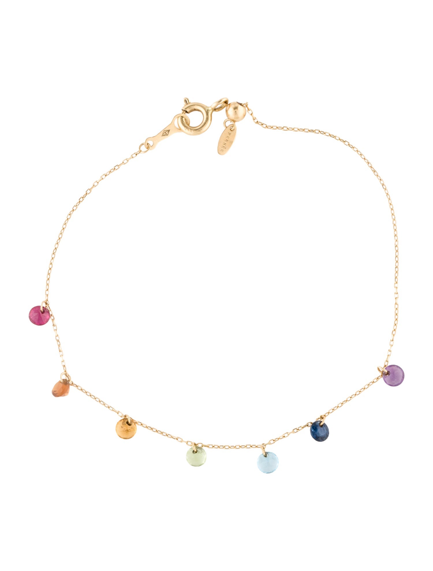 Persée 18K Multi-Stone Chakras Adjustable Bracelet