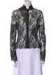 Peter Soronen Lace Pattern Mock Neck Blouse