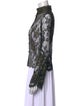 Peter Soronen Lace Pattern Mock Neck Blouse
