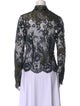 Peter Soronen Lace Pattern Mock Neck Blouse