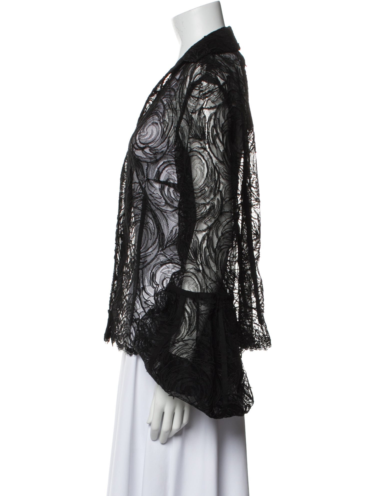 Peter Soronen Lace Pattern Long Sleeve Blouse