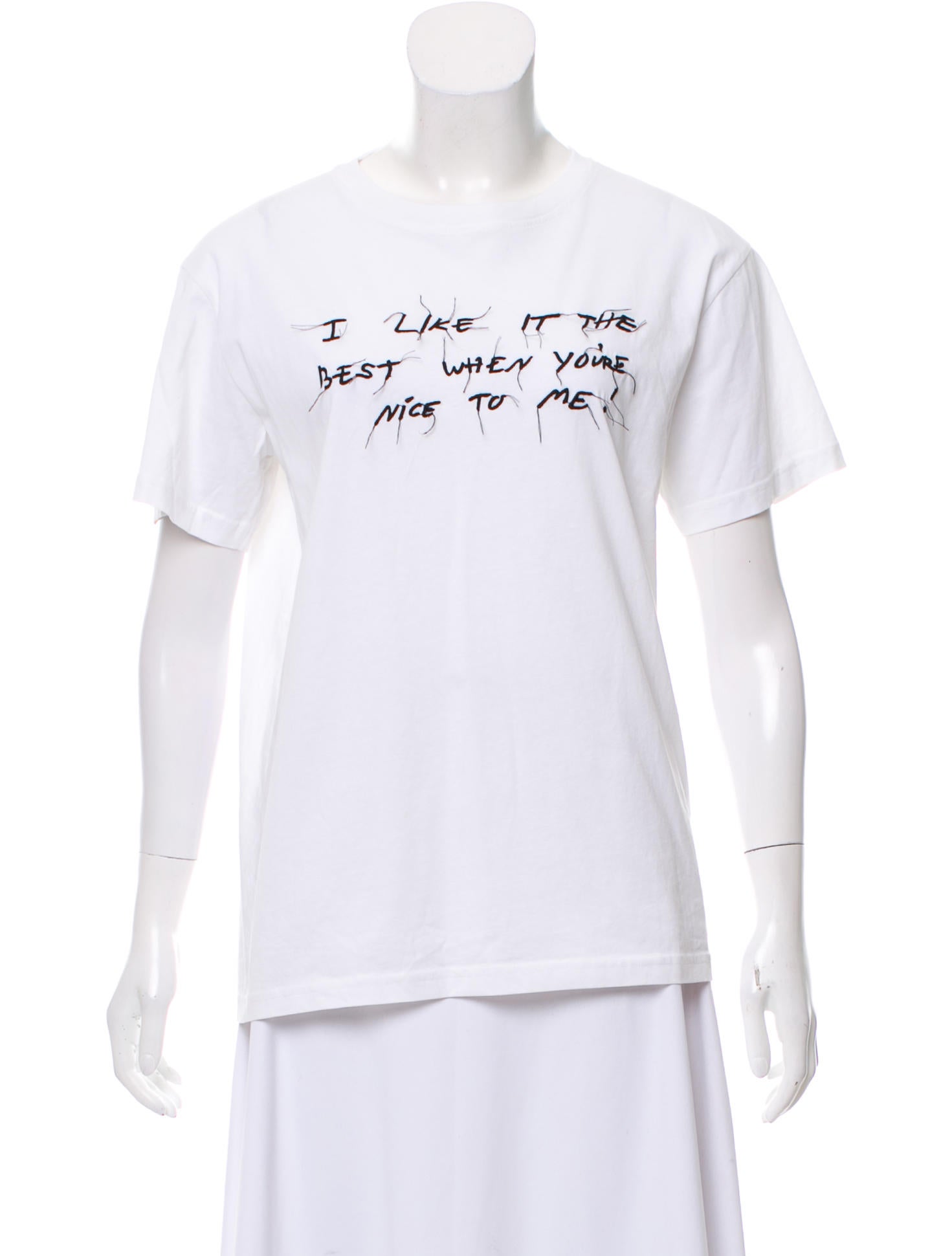 Peter Do Embroidered T-Shirt - White Tops, Clothing - PETDO20003