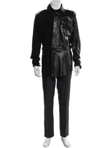 Peter Do Outerwear Leather Trench Coat L