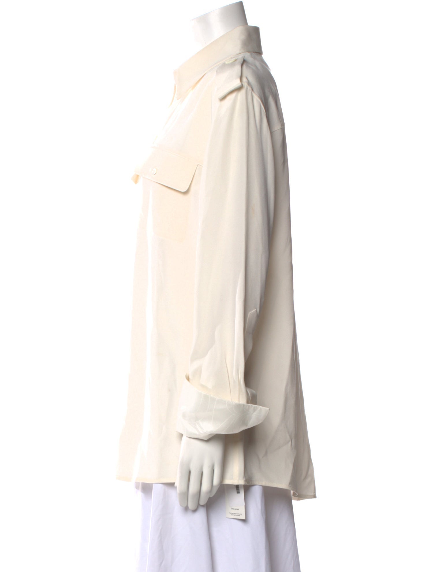 Peter Do Silk Long Sleeve Button-Up Top