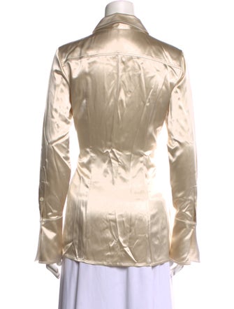 Peter Do Silk Long Sleeve Button-Up Top