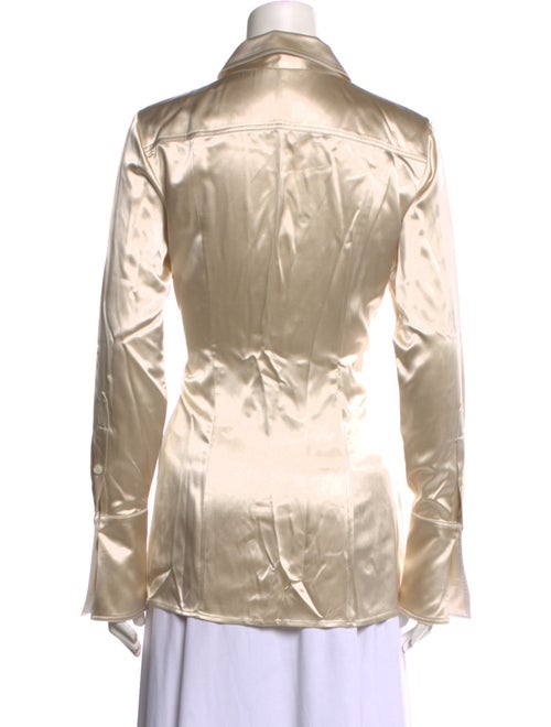 Peter Do Silk Long Sleeve Button-Up Top