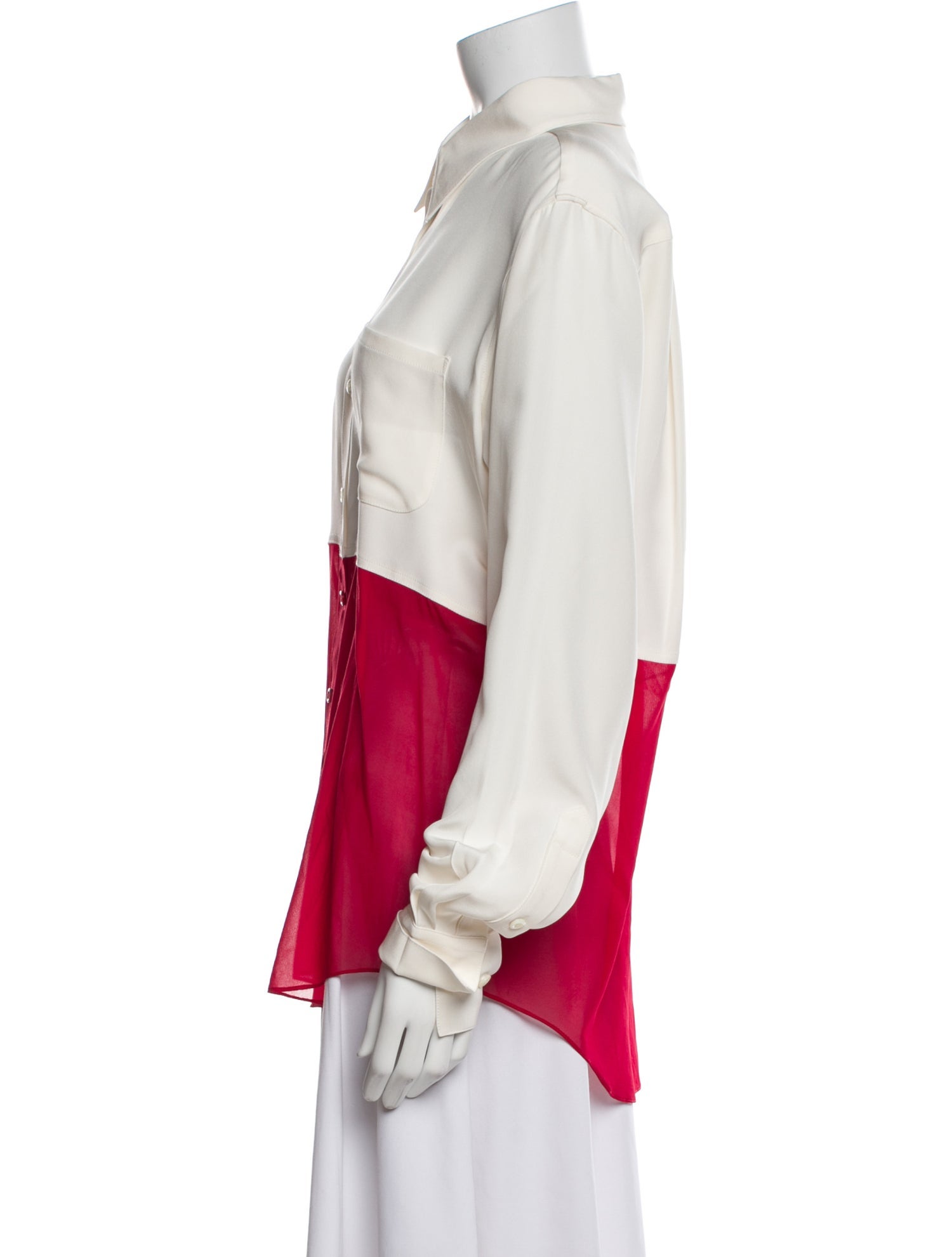 Peter Do Silk Long Sleeve Button-Up Top w/ Tags