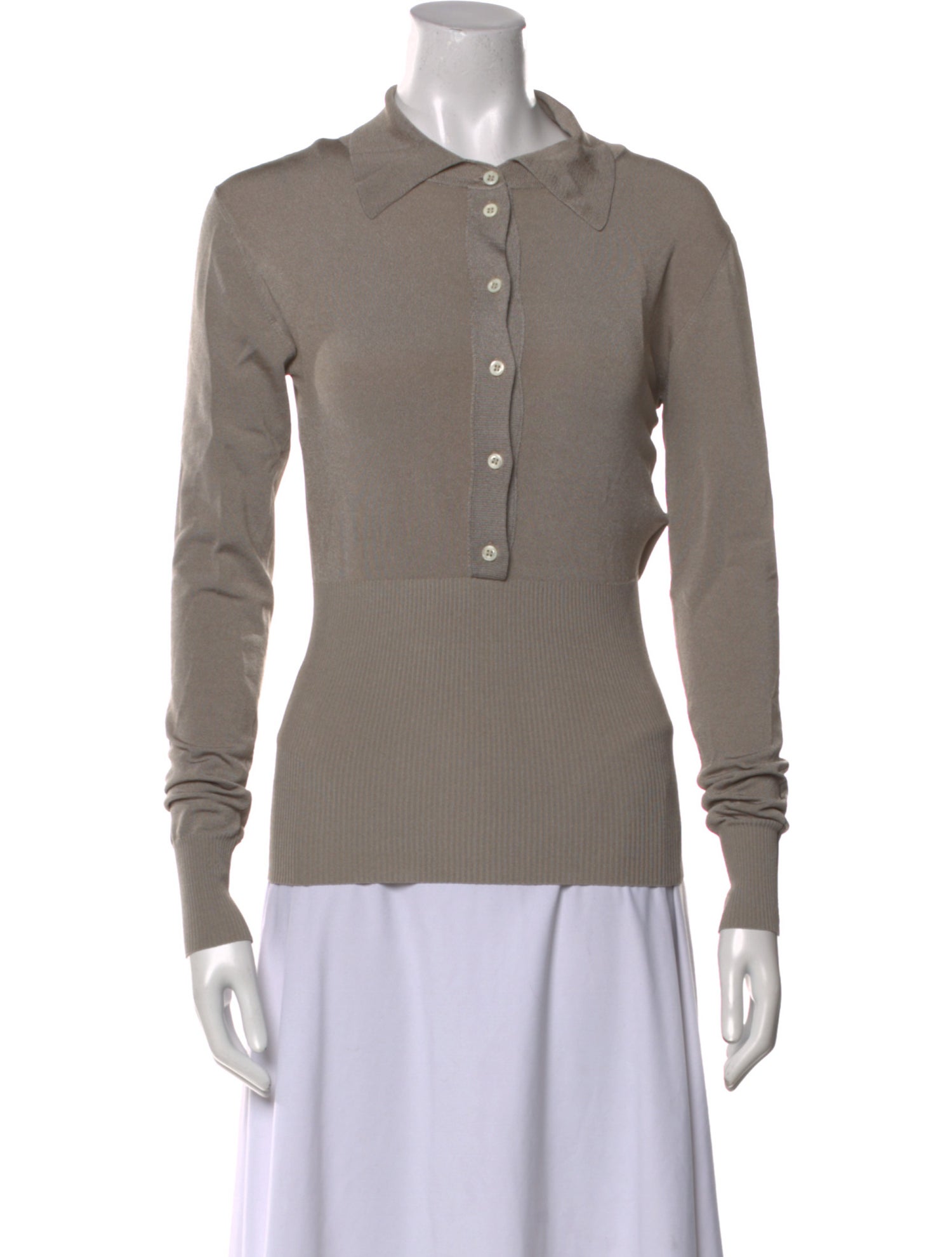 Peter Do Mock Neck Long Sleeve Polo