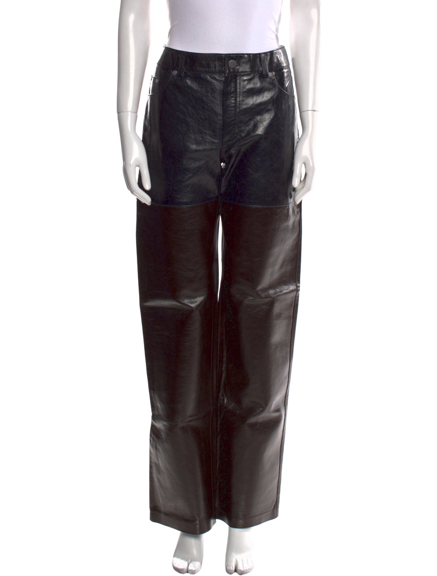 Peter Do Calf Leather Wide Leg Pants