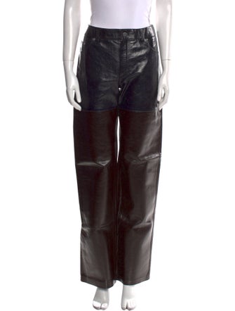 Peter Do Calf Leather Wide Leg Pants