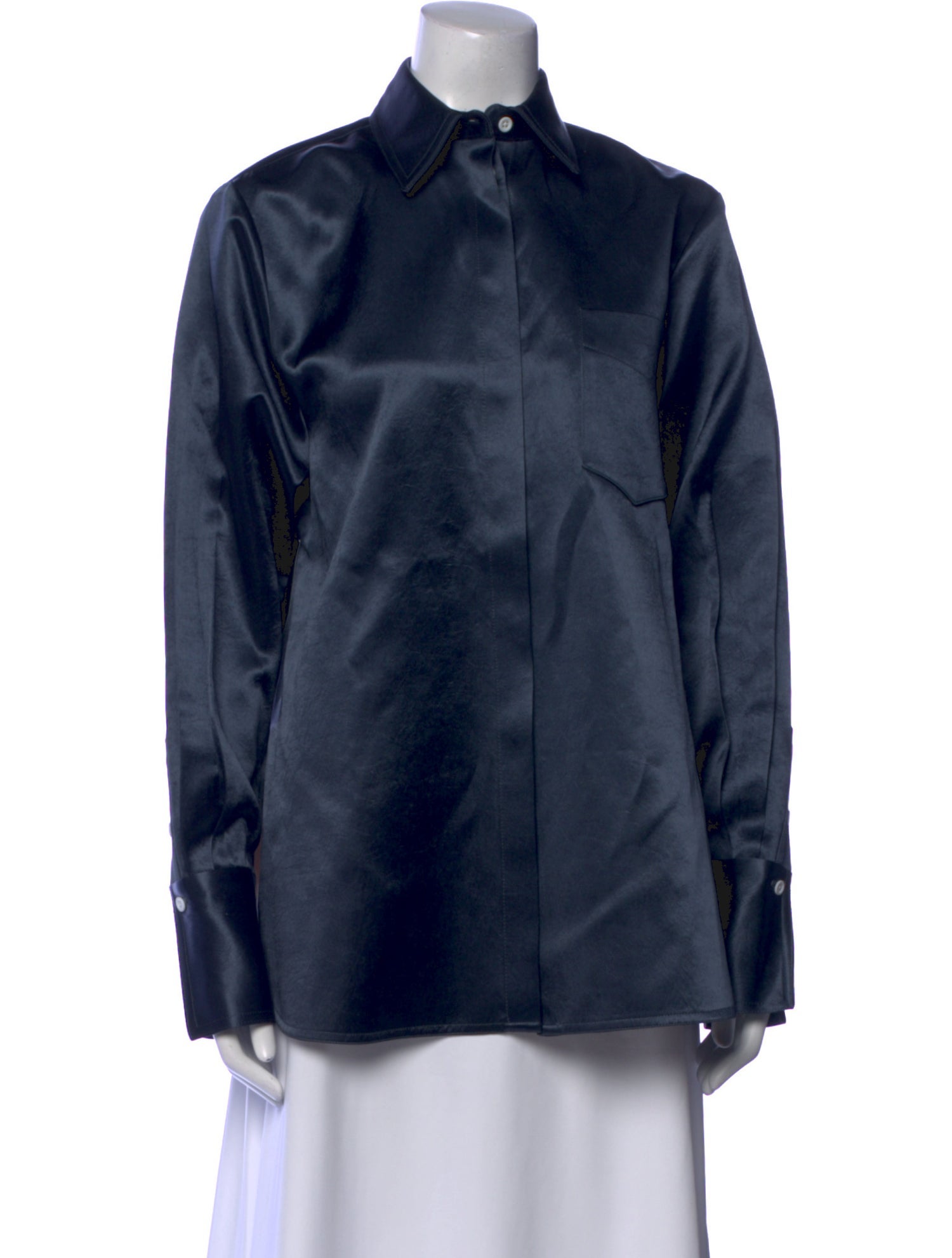 Peter Do Silk Long Sleeve Button-Up Top w/ Tags