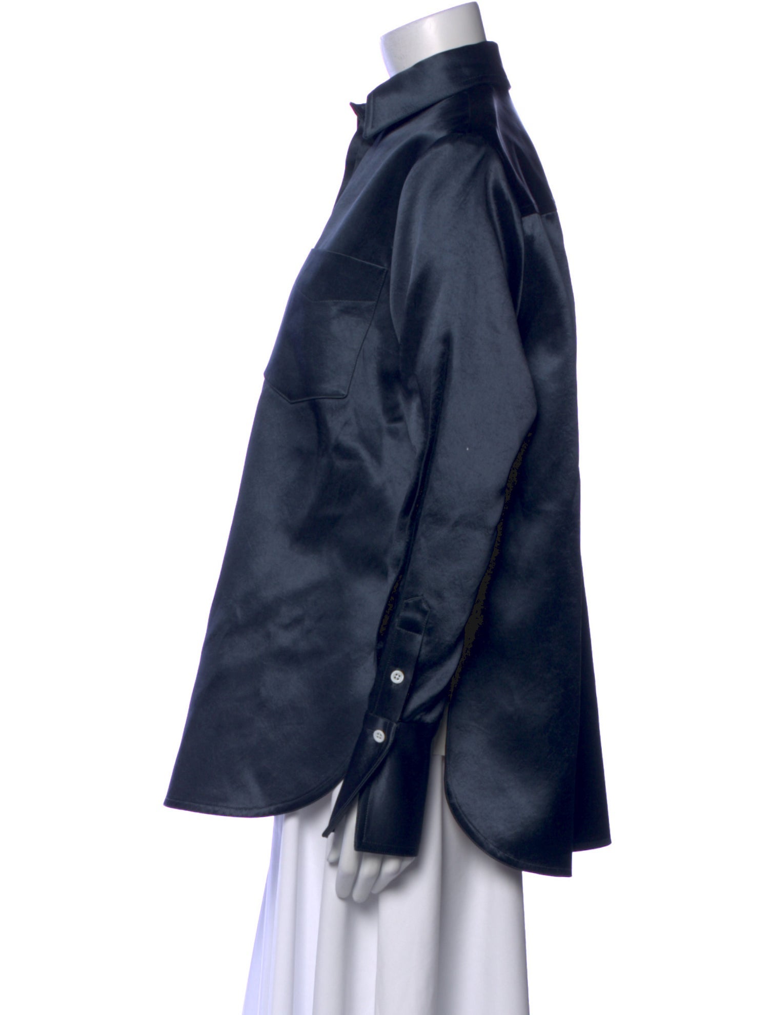 Peter Do Silk Long Sleeve Button-Up Top w/ Tags