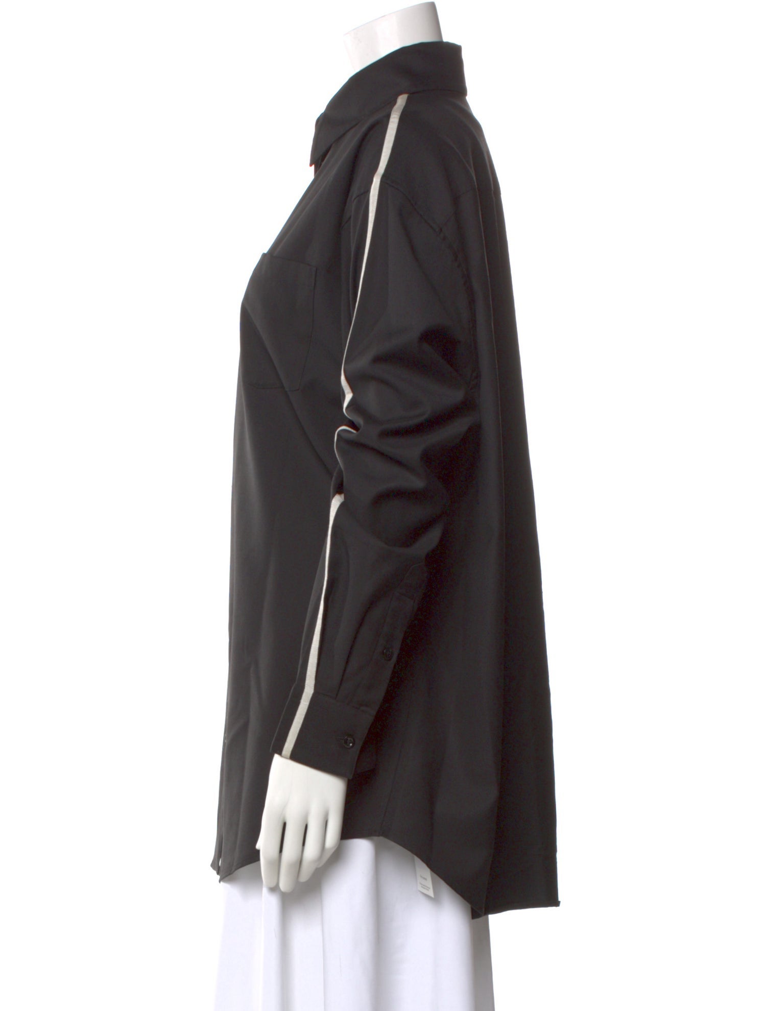 Peter Do Virgin Wool Long Sleeve Button-Up Top