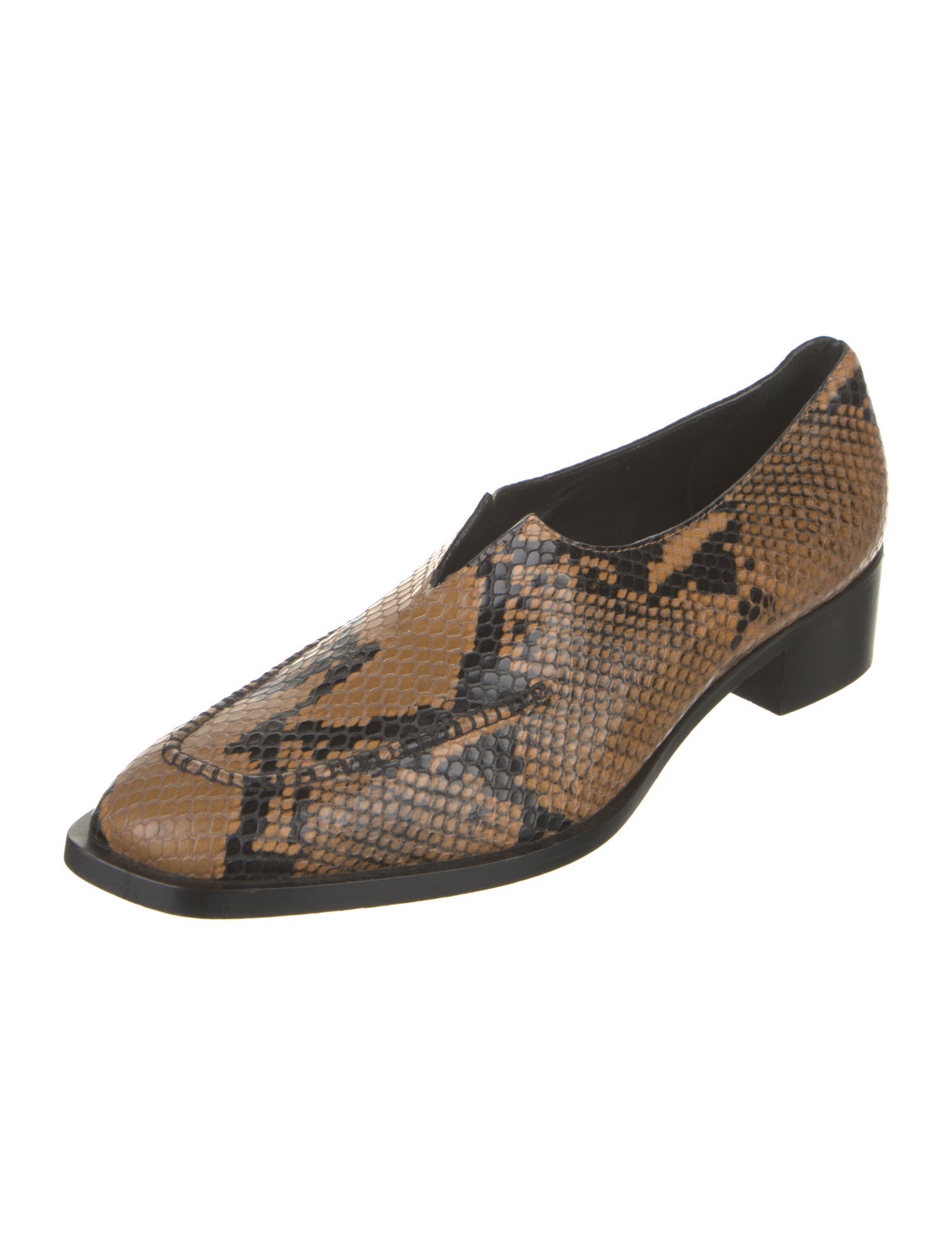 Peter Do Embossed Leather Animal Print Dress Loafers