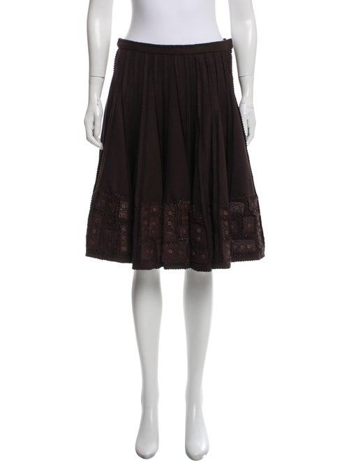 Petrou Pleated A-Line Skirt Brown