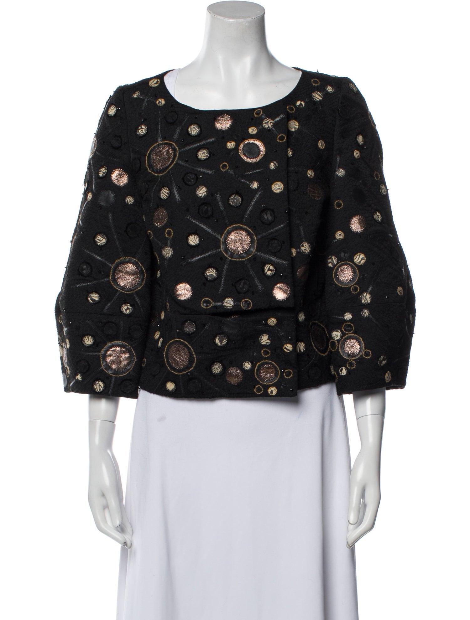 Petrou Silk Floral Print Evening Jacket