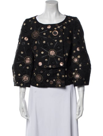 Petrou Silk Floral Print Evening Jacket