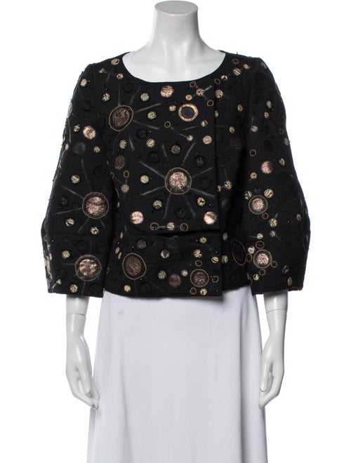 Petrou Silk Floral Print Evening Jacket