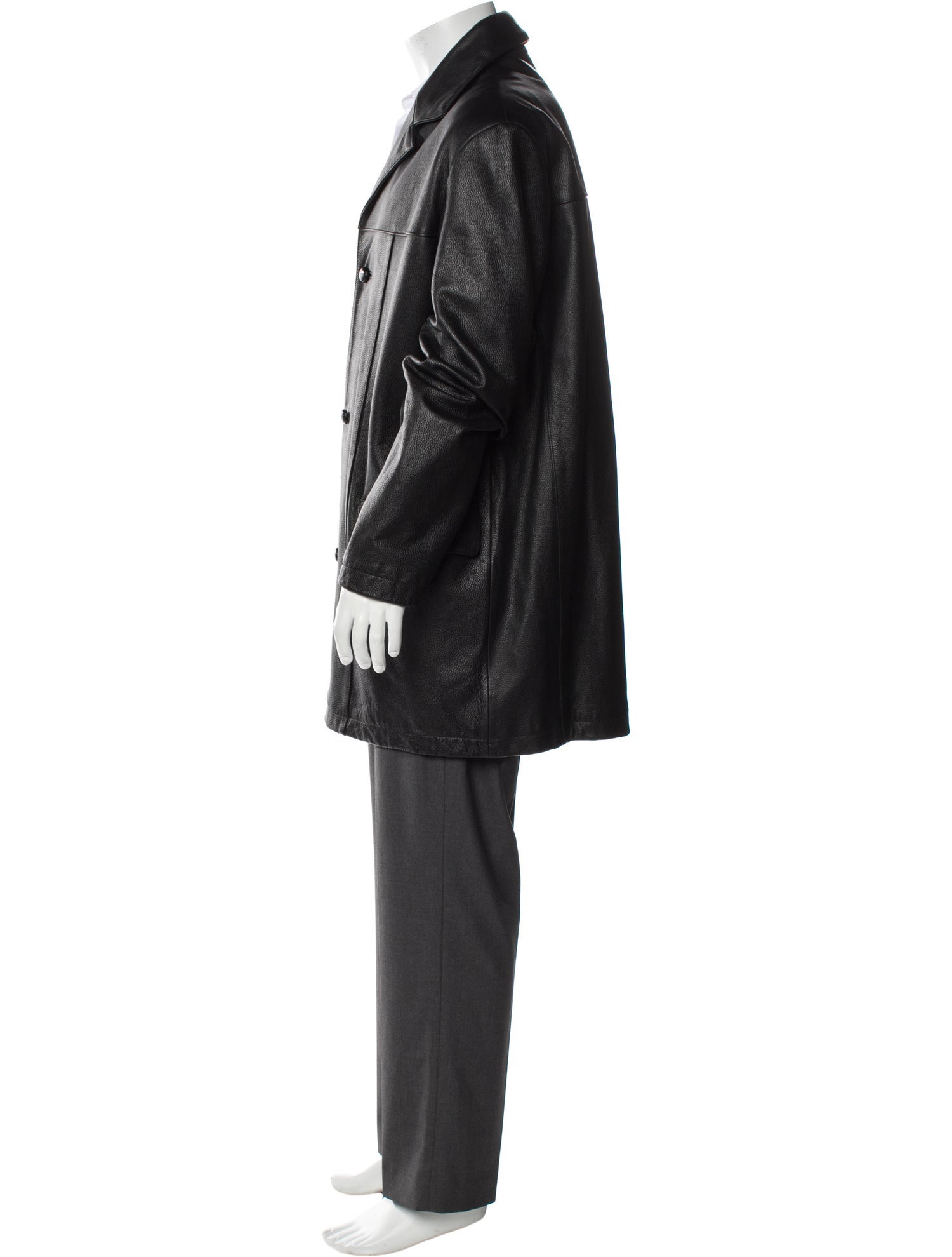 Perry Ellis Leather Overcoat w/ Tags