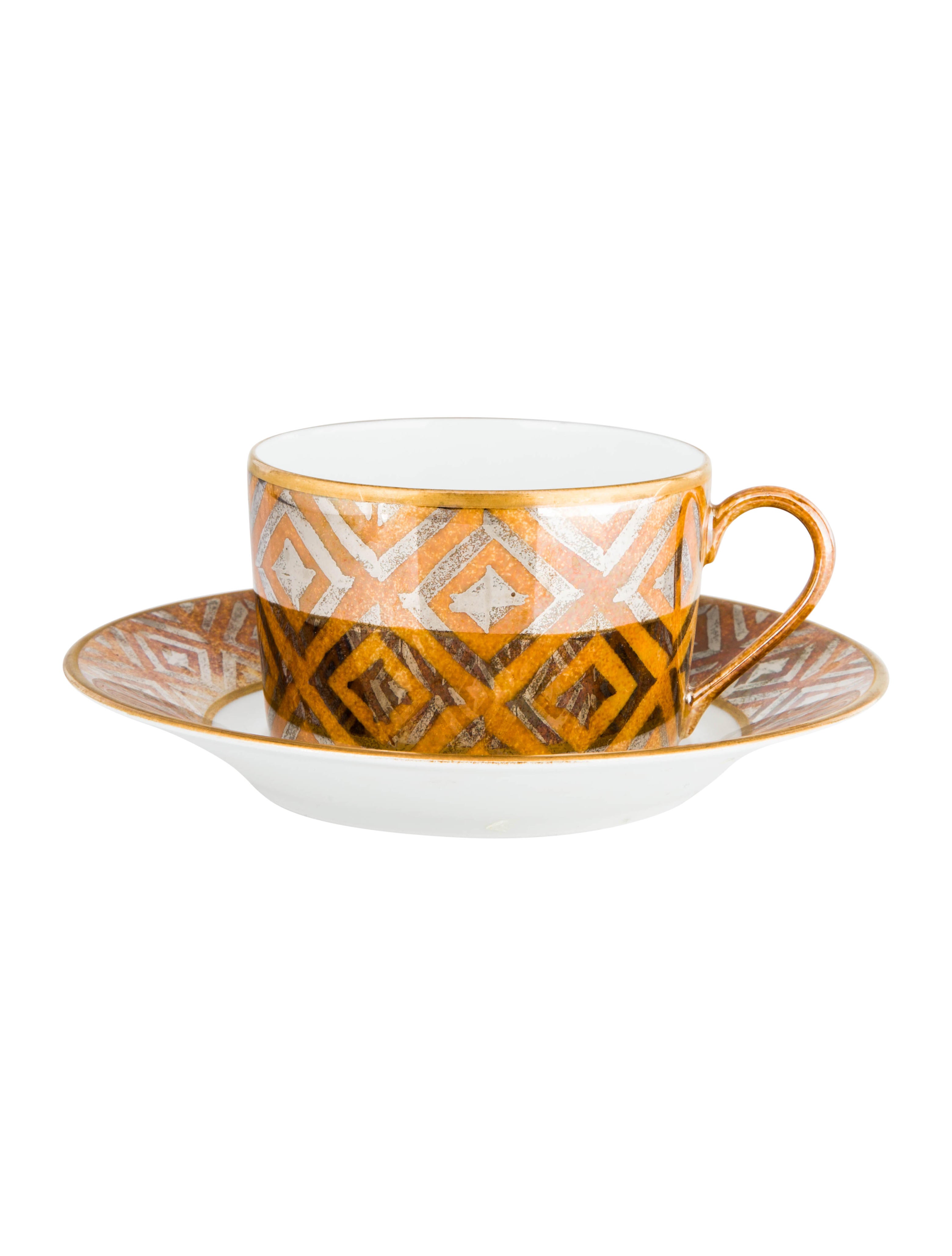 Puiforcat 4-Piece Sumatra Coffee Cup & Saucer Set