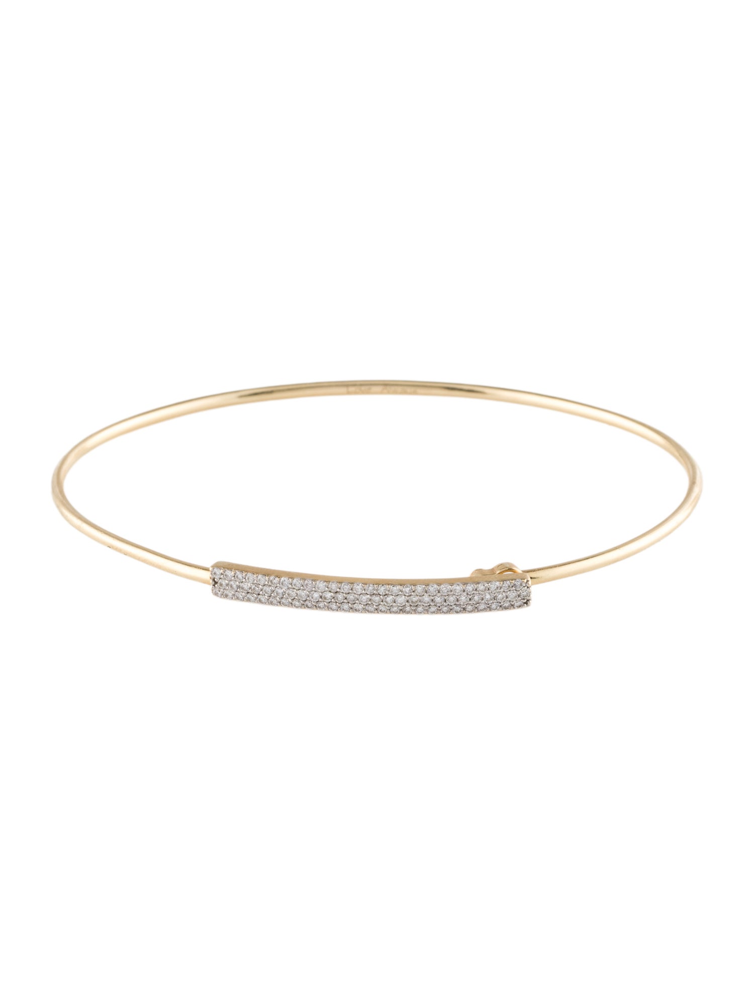 Phillips House 14K Diamond Pave Bar Bangle Bracelet