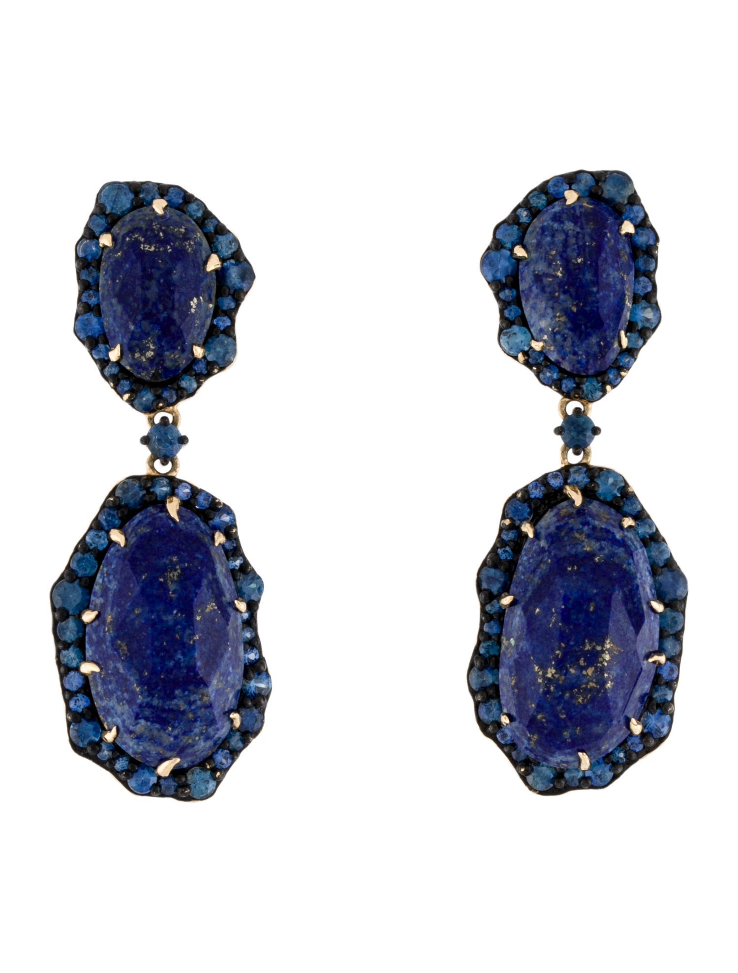 Phillips House 14K Lapis Lazuli & Sapphire Drop Earrings