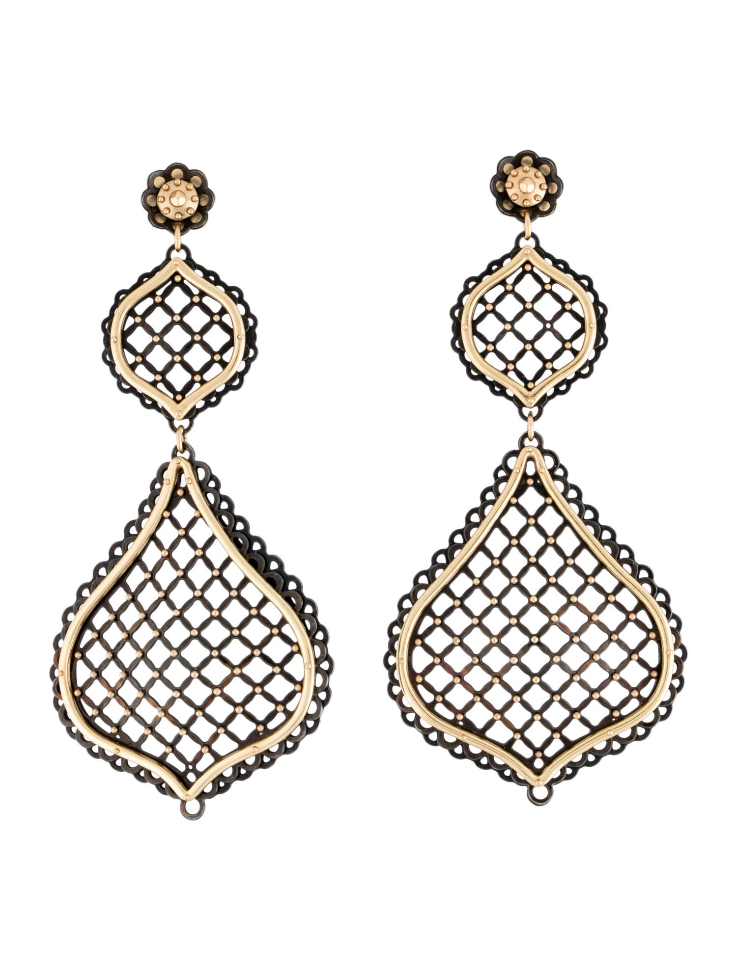 Philip Crangi 14k & Stainless Steel Mesh Drop Earrings