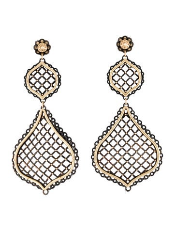 Philip Crangi Drop 14k & Stainless Steel Mesh Earrings