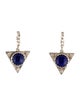 Philip Crangi Lapis Lazuli & Diamond Triangle Drop Earrings