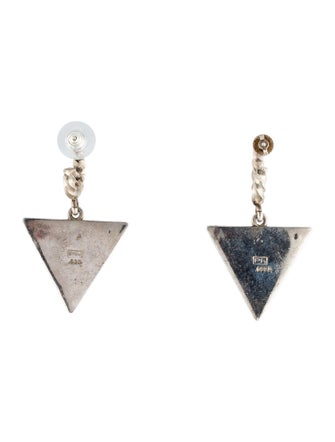 Philip Crangi Lapis Lazuli & Diamond Triangle Drop Earrings