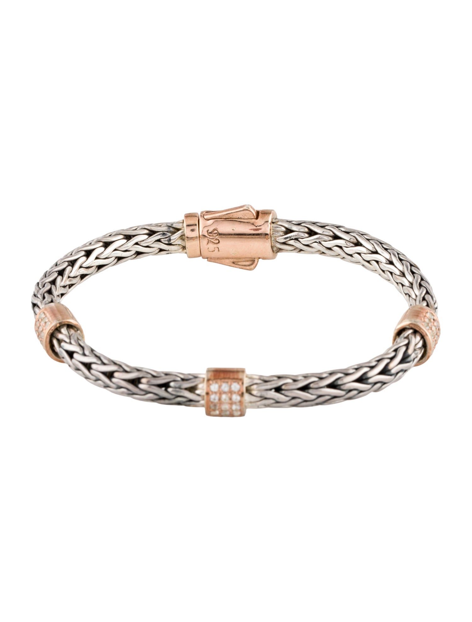 Phillip Gavriel Sapphire Woven Three Station Sapphire Bracelet