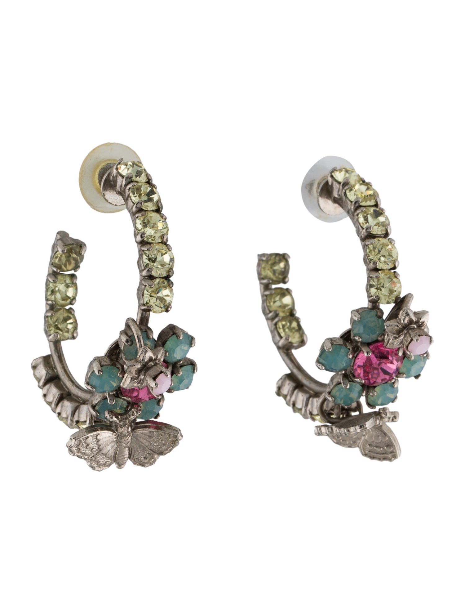Philippe Ferrandis Crystal Hoop Earrings