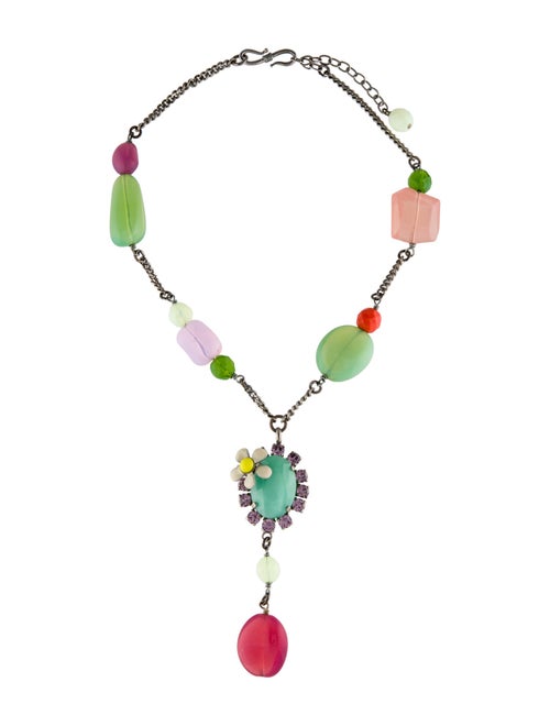 Philippe Ferrandis Crystal & Bead Lavalier Necklace