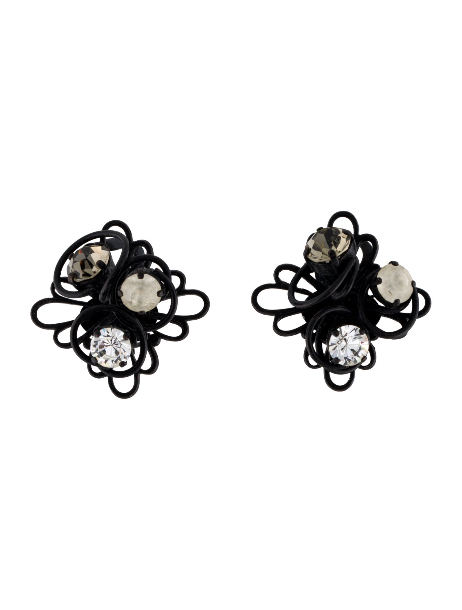 Philippe Ferrandis Crystal Clip-On Earrings