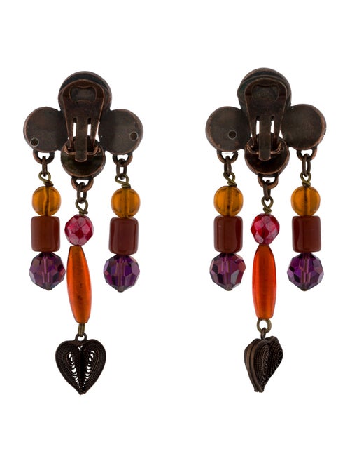 Philippe Ferrandis Resin and Crystal Drop Earrings