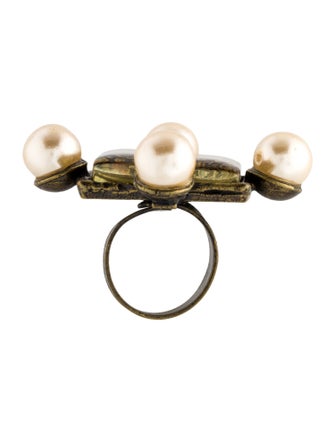 Philippe Ferrandis Faux Pearl & Resin Cocktail Ring